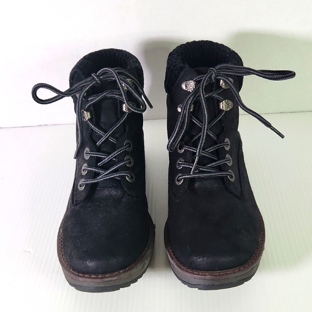 Women's Black Lace-Up Ankle Boots 8.5